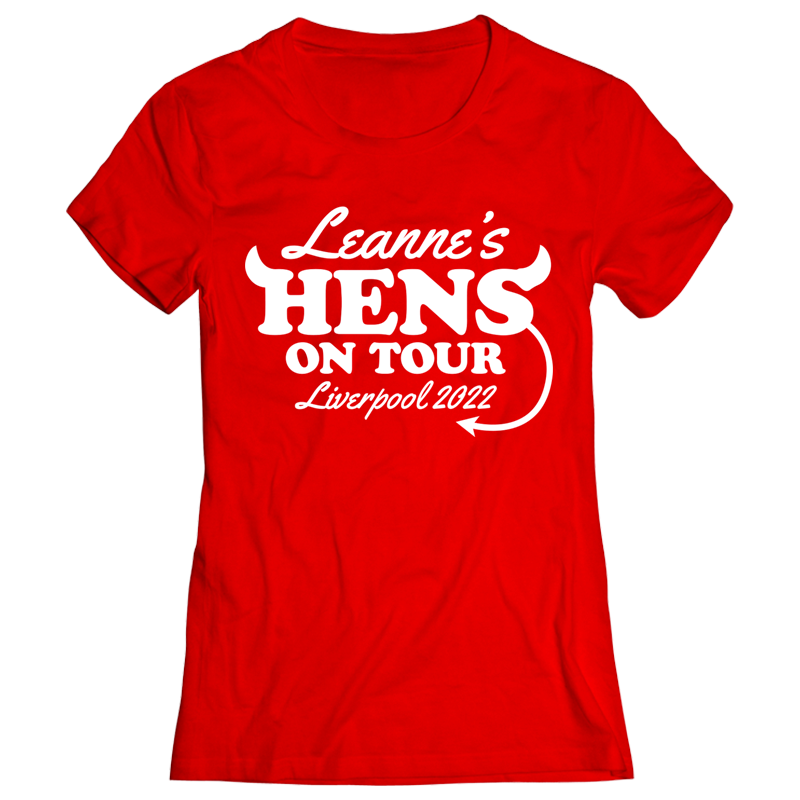 Hens on Tour Hen Do T-Shirts - front view
