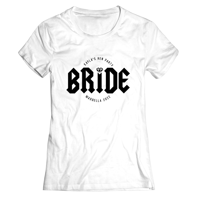 Rock 'n' Roll Bride Hen Do T-Shirts - front view