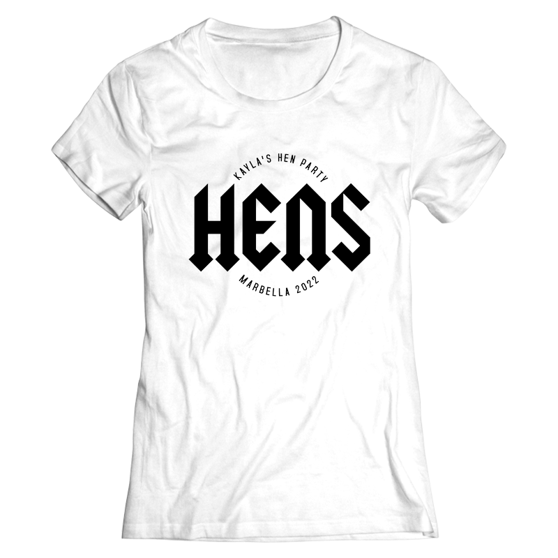 Rock 'n' Roll Hens Do T-Shirts - front view