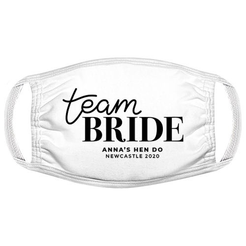 Team Bride Lettering Face Mask