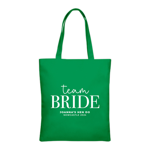 Team Bride Lettering Tote Bag