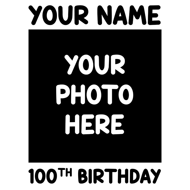 Birthday Photo - 100th T-Shirts - Custom - zoom view'