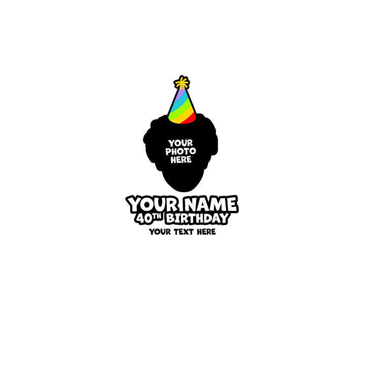 Birthday Party Hat - 40th T-Shirts - Custom - front view