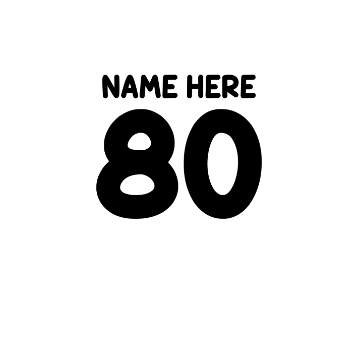 Birthday Photo - 80th T-Shirts - Custom - back view'