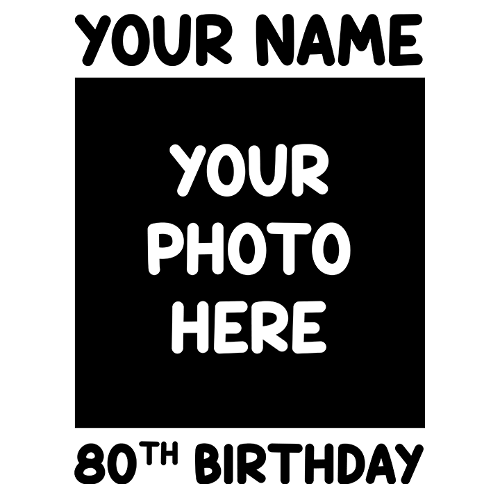 Birthday Photo - 80th T-Shirts - Custom - zoom view'