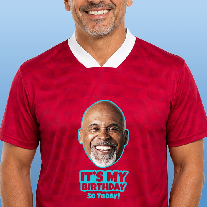 Birthday Football Photo Print - 50th T-Shirt