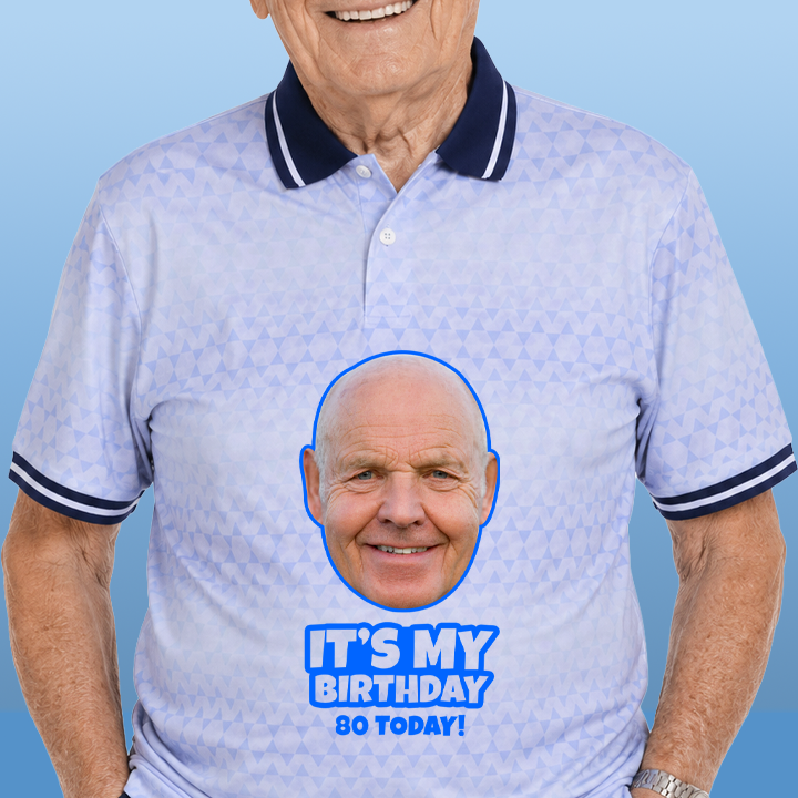 Birthday Football Photo Print - 80th T-Shirt