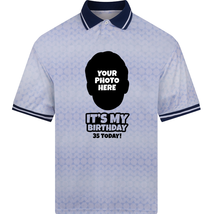 Birthday Football Photo Print - Any Age T-Shirt - front view
