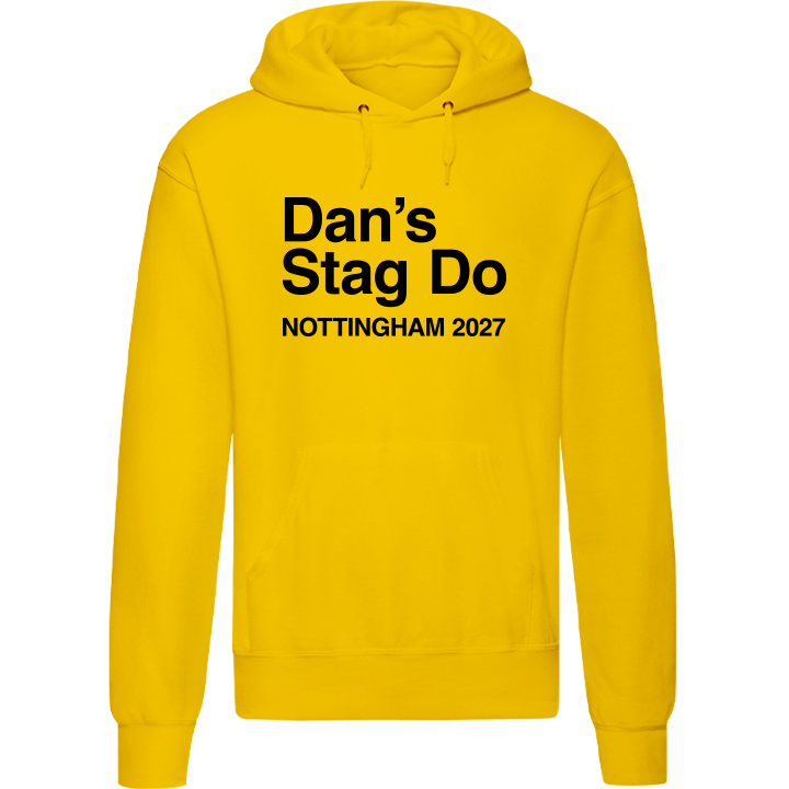 Stag Do Illustration from Photo Hoodie – Illustration, Text, Location on Pink Hoodie