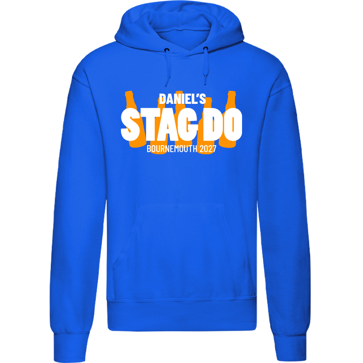 Stag Do Illustration from Photo Hoodie – Illustration, Text, Location on Pink Hoodie