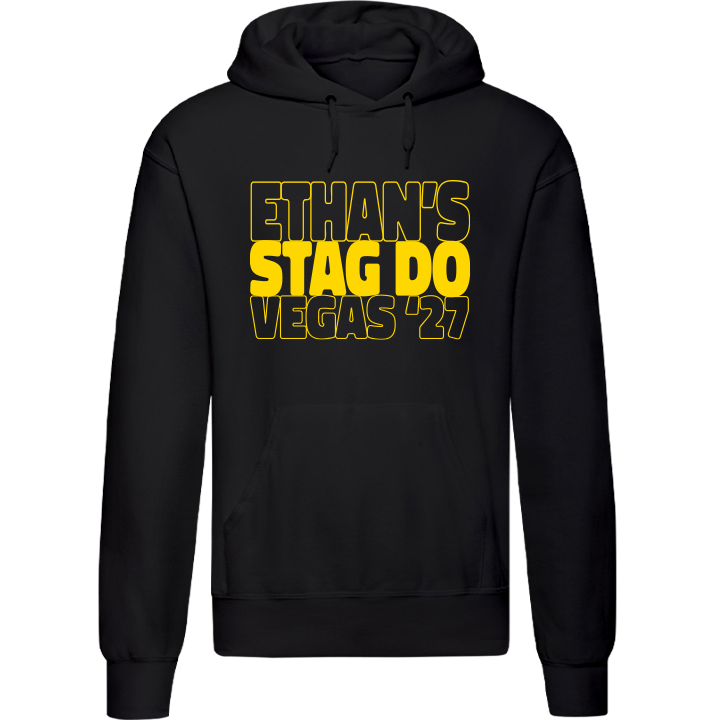 Stag Do Illustration from Photo Hoodie – Illustration, Text, Location on Pink Hoodie