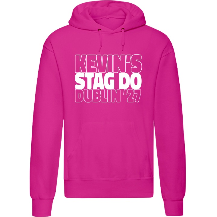 Stag Do Illustration from Photo Hoodie – Illustration, Text, Location on Blue Hoodie
