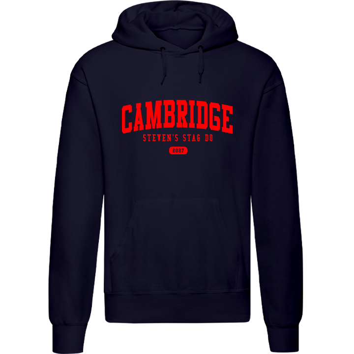 Stag Do Illustration from Photo Hoodie – Illustration, Text, Location on Pink Hoodie