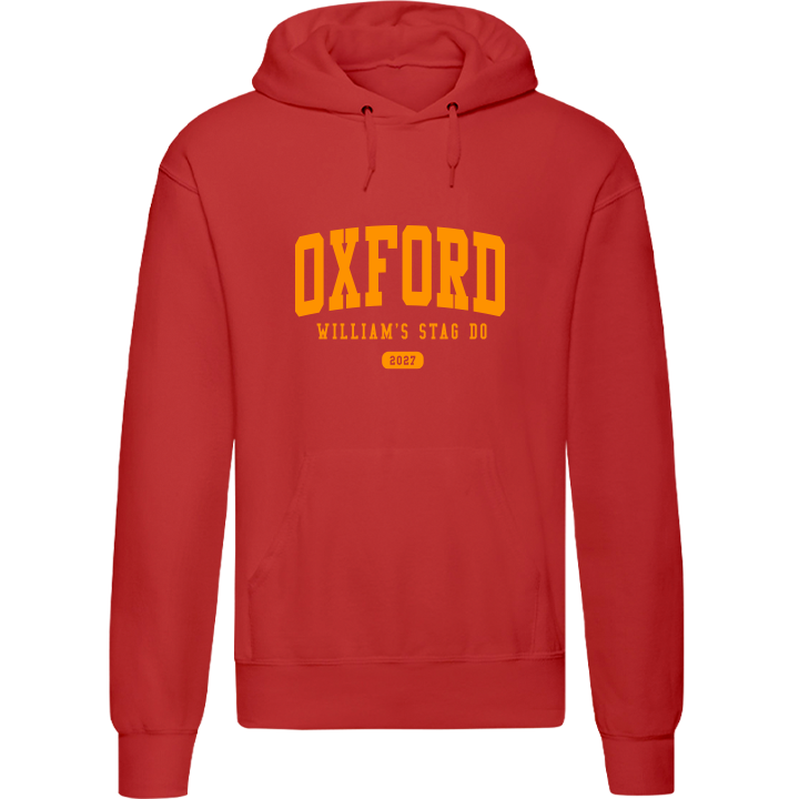 Stag Do Illustration from Photo Hoodie – Illustration, Text, Location on Blue Hoodie