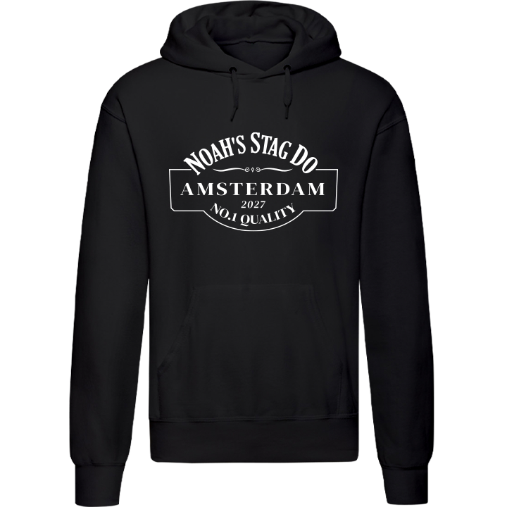 Stag Do Illustration from Photo Hoodie – Illustration, Text, Location on Pink Hoodie