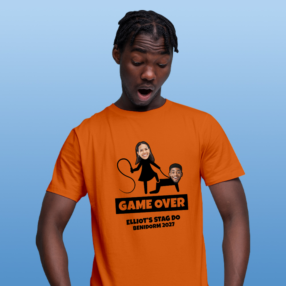 Game Over Stick figure Photo Stag Do T-shirt