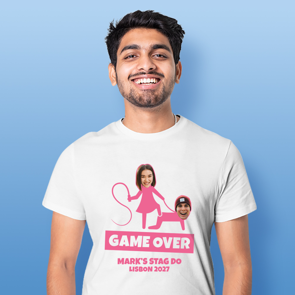 Game Over Stick figure Photo Stag Do T-shirt