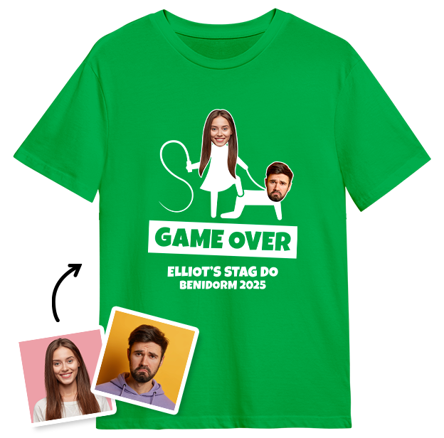 Game Over Stick figure Photo Stag Do T-shirt