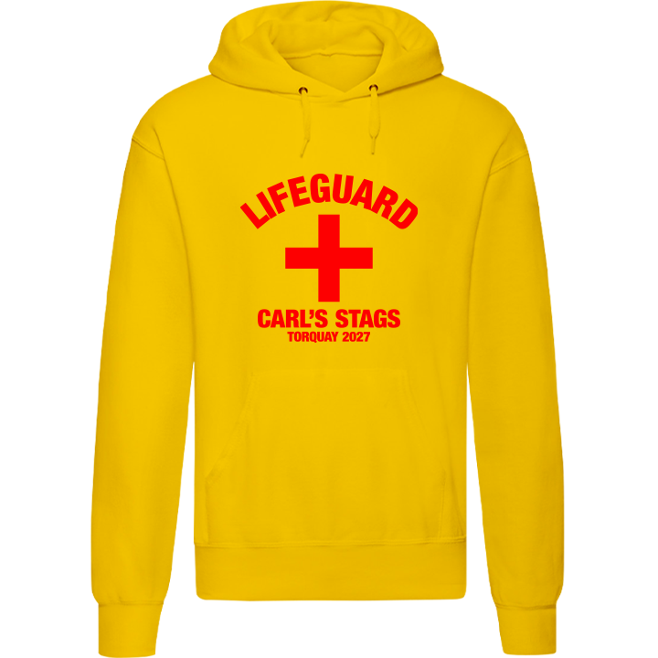 Stag Do Illustration from Photo Hoodie – Illustration, Text, Location on Pink Hoodie