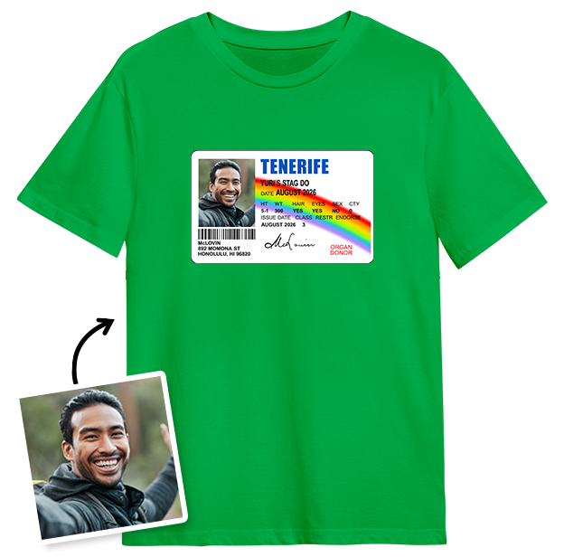 McLovin Superbad Photo T-shirt – Photo, Text, Location on Black T-shirt