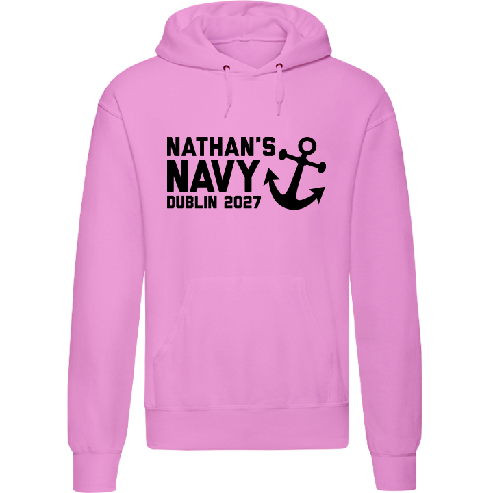 Stag Do Illustration from Photo Hoodie – Illustration, Text, Location on Pink Hoodie