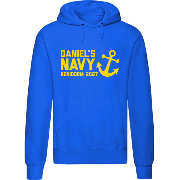 Stag Do Illustration from Photo Hoodie – Illustration, Text, Location on Red Hoodie