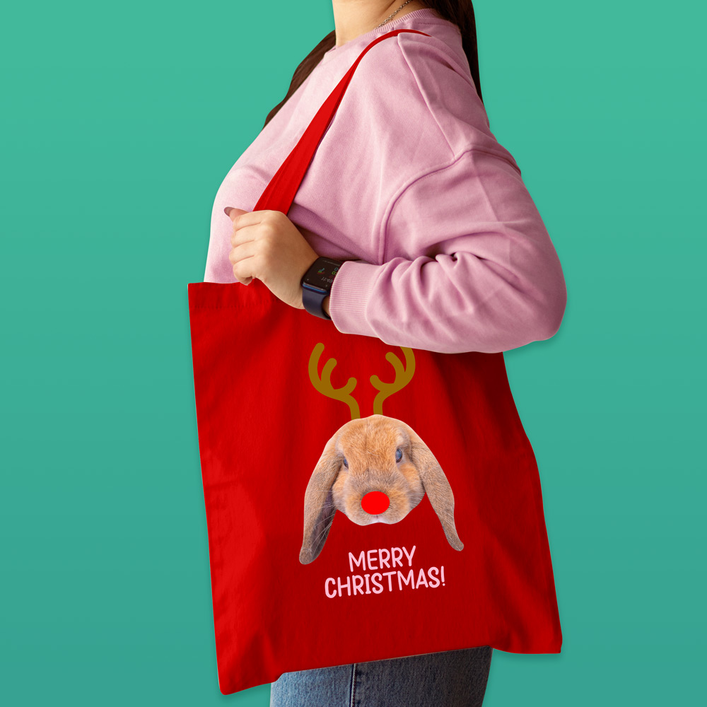 Pet Reindeer Tote Bags