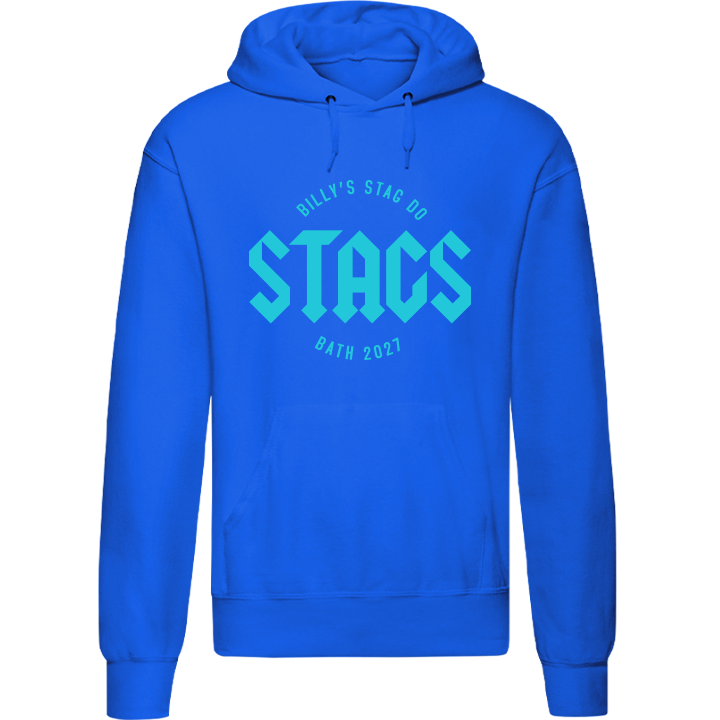 Stag Do Illustration from Photo Hoodie – Illustration, Text, Location on Pink Hoodie