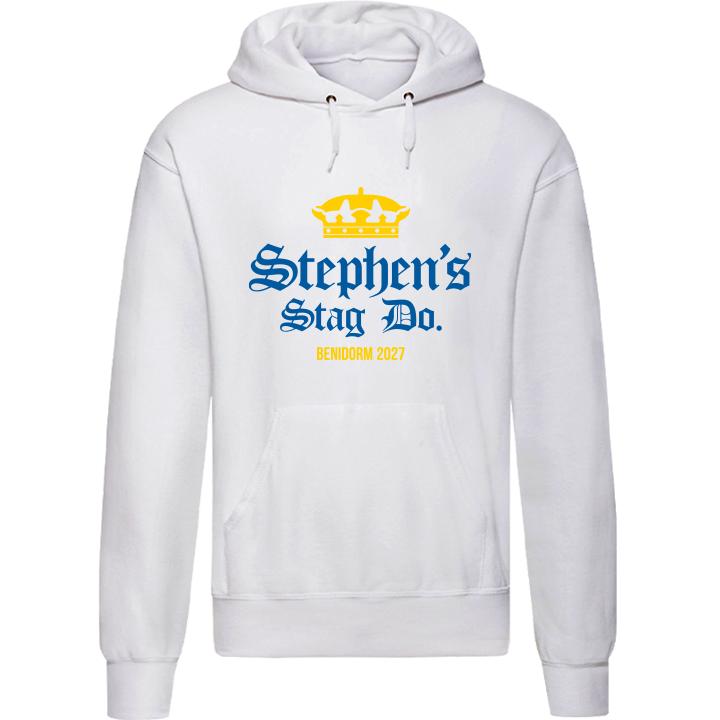 Stag Do Illustration from Photo Hoodie – Illustration, Text, Location on Pink Hoodie