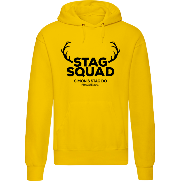 Stag Do Illustration from Photo Hoodie – Illustration, Text, Location on Pink Hoodie