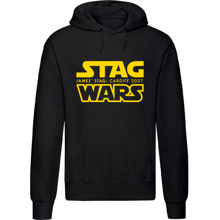 Stag Do Illustration from Photo Hoodie – Illustration, Text, Location on Pink Hoodie