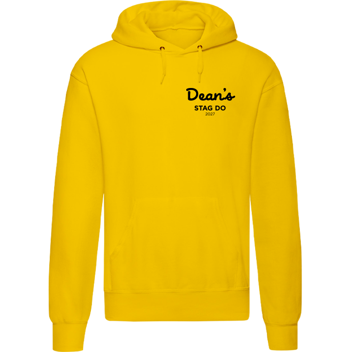 Stag Do Illustration from Photo Hoodie – Illustration, Text, Location on Pink Hoodie