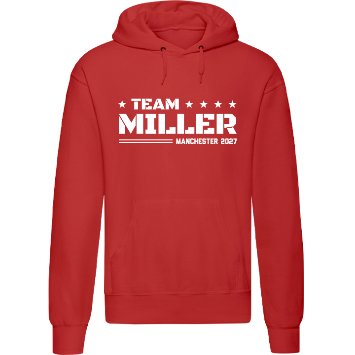 Stag Do Illustration from Photo Hoodie – Illustration, Text, Location on Blue Hoodie