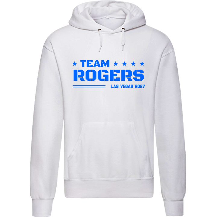 Stag Do Illustration from Photo Hoodie – Illustration, Text, Location on Red Hoodie