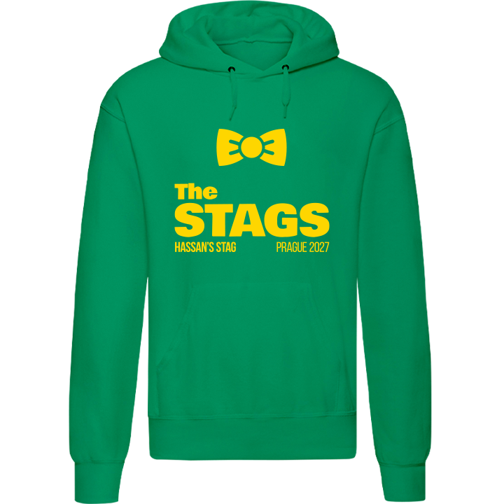 Stag Do Illustration from Photo Hoodie – Illustration, Text, Location on Pink Hoodie