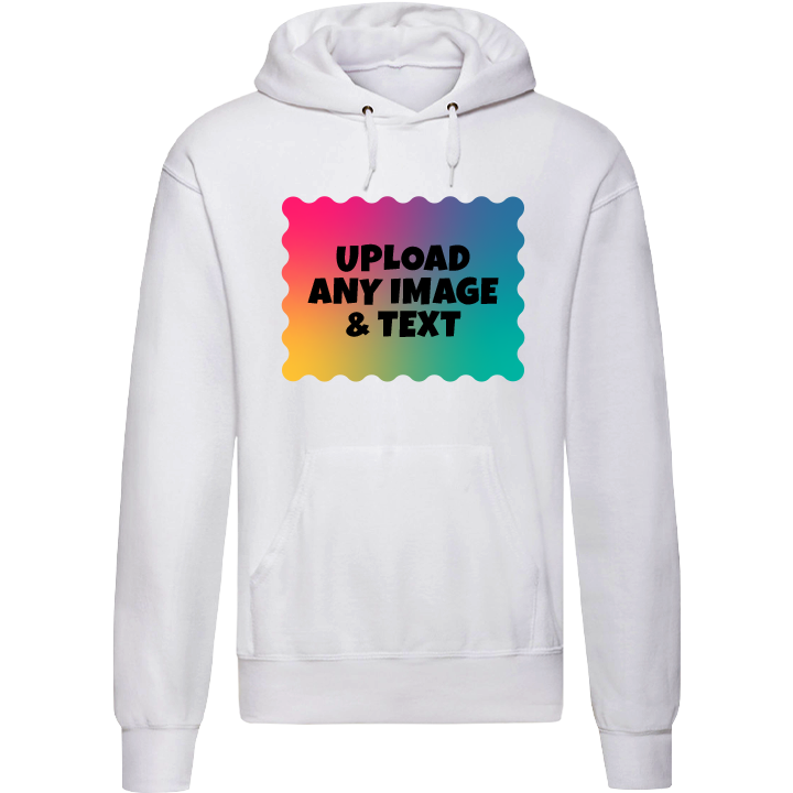 A custom stag do hoodie that reads Upload Any Image & Text 