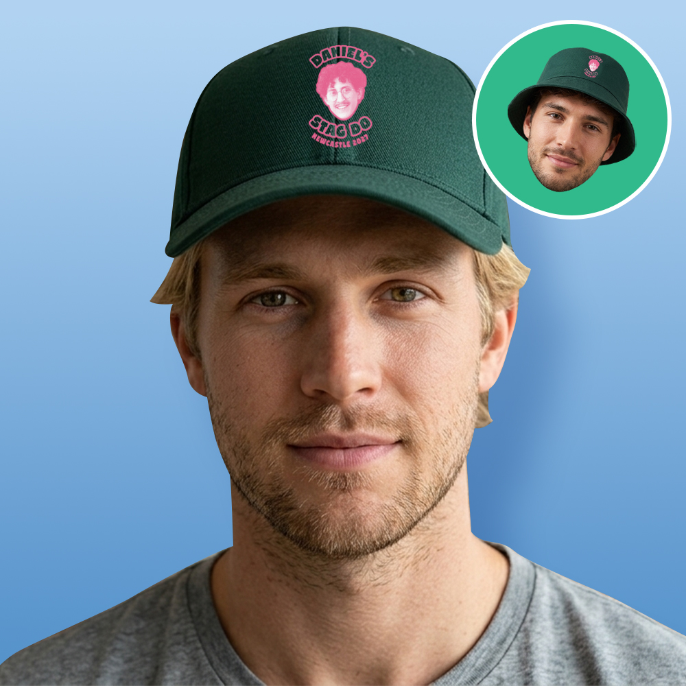 Two Tone Photo Print Bucket Hats & Caps