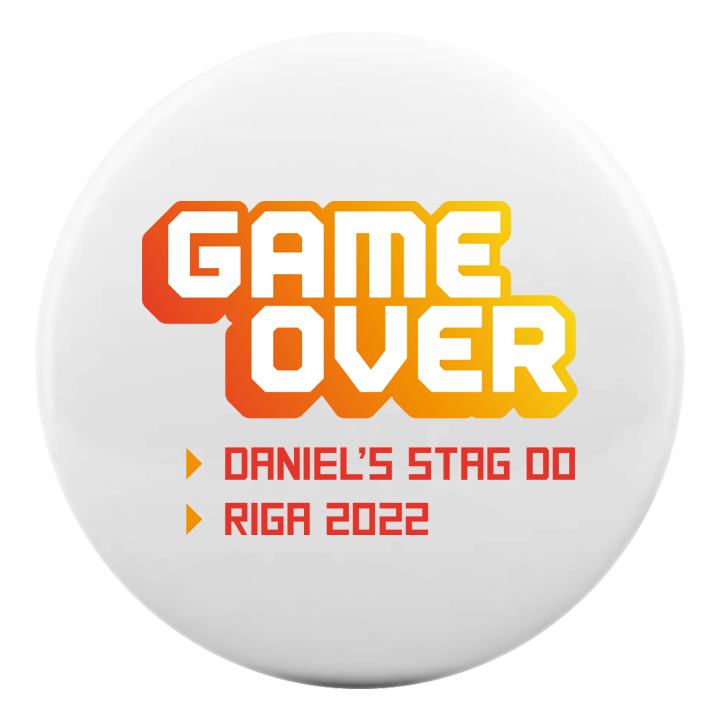 Game Over Retro Badge - front view