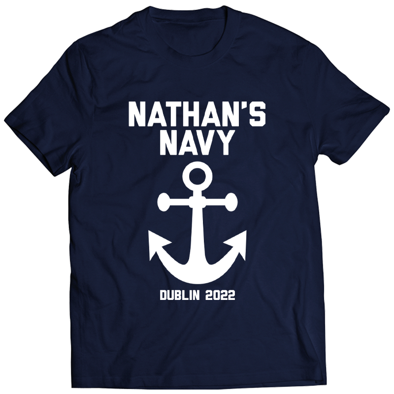 Navy Stag Do T-Shirt - front view