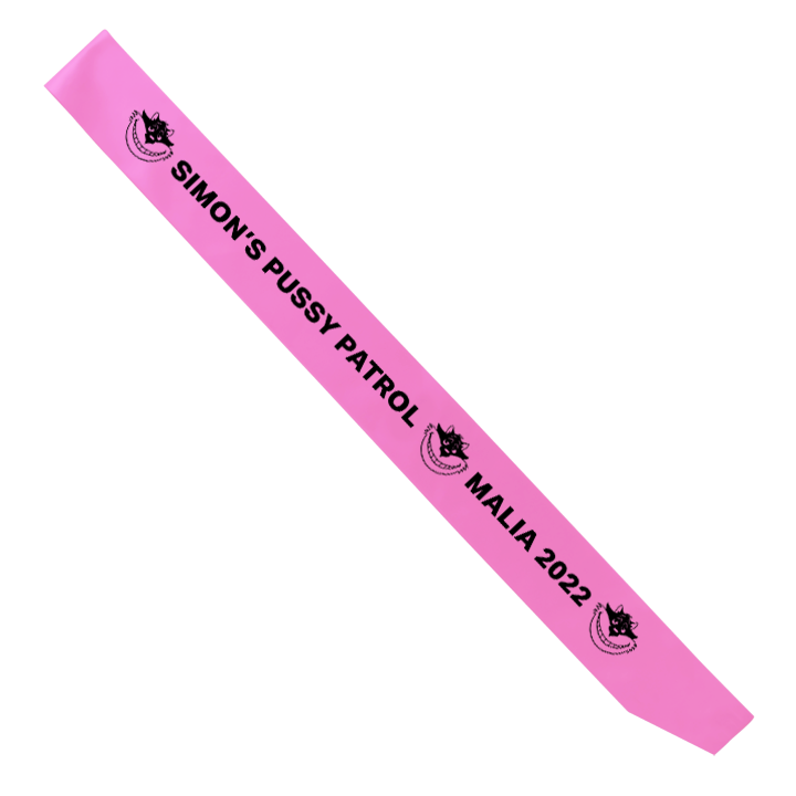 Pussay Patrol Sash - front view
