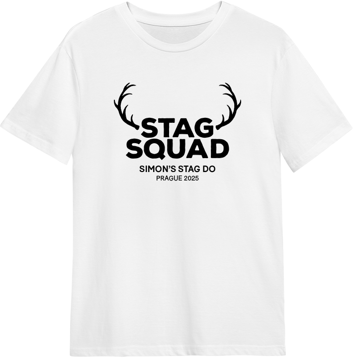 Stag Squad Antlers T-Shirt - front view
