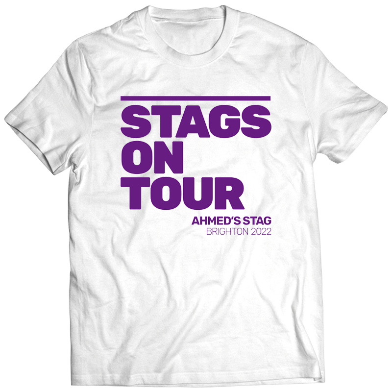 Stags on Tour Stag Do T-Shirt - front view