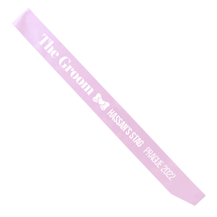 The Groom Bow Sash - front view