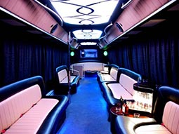 The interior of a party bus