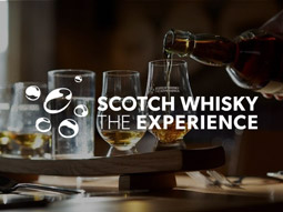 A whisky being poured into several glasses at the Scotch Whisky Experience