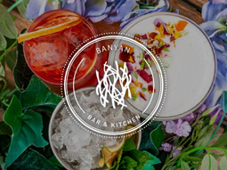 Three different cocktails from a birds eye view at Banyan