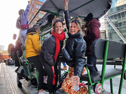 A stag and hen do ride on the prosecco bike