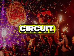 People stood under confetti and dancing at Circuit