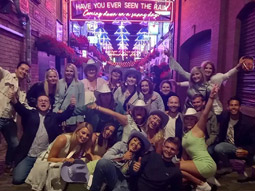 A group of people on a Private Guided Belfast Pub Crawl