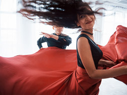 Someone dancing at a flamenco dance class